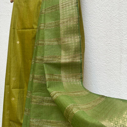 Mehendi Hues Cotton Silk Saree