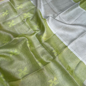 Melon Mojito Zari Linen Saree