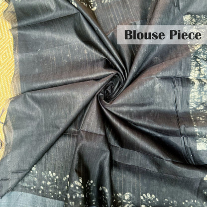 Midnight Batik Cotton Silk Saree