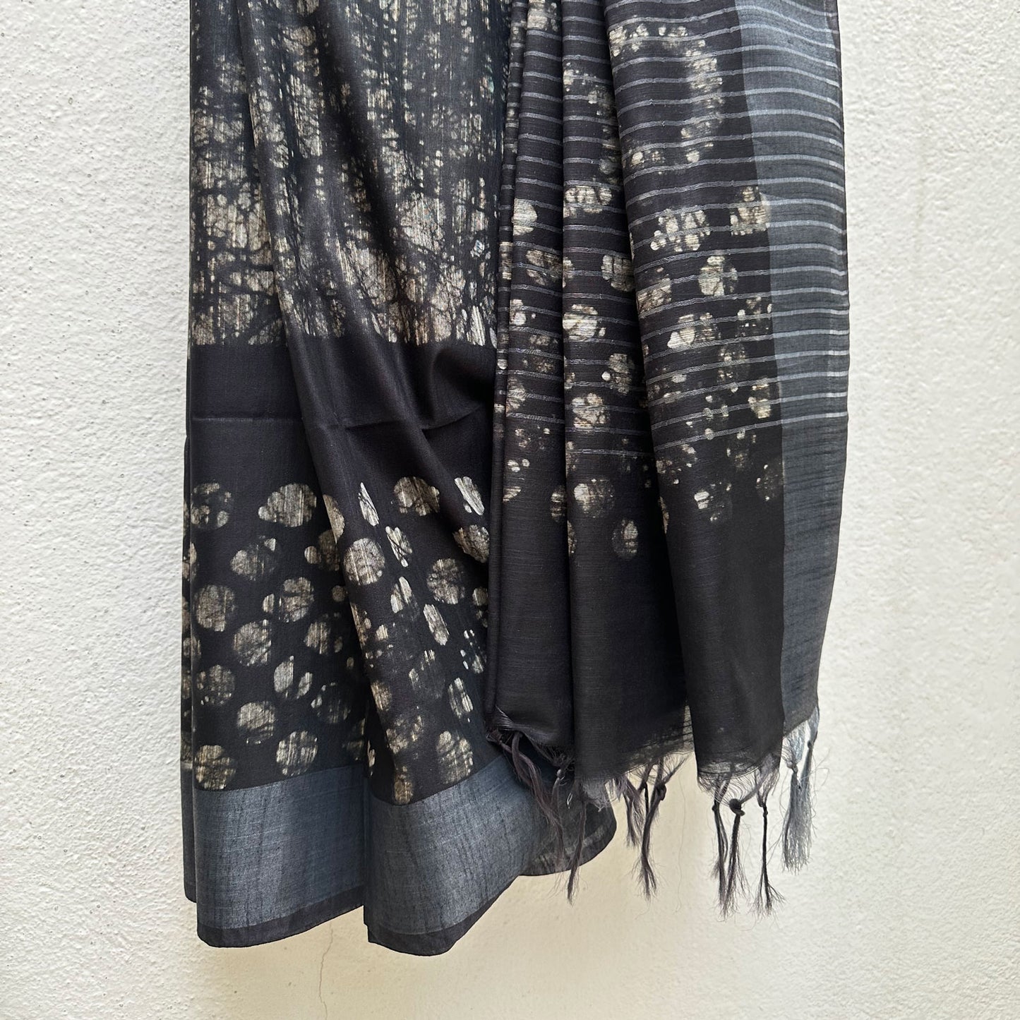 Midnight Batik Cotton Silk Saree