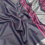 Load image into Gallery viewer, Midnight Lighting Cotton Metallic Saree
