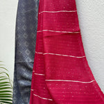 Load image into Gallery viewer, Midnight Sky Cotton Viscose Silk Saree
