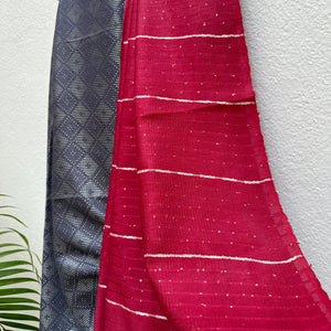 Midnight Sky Cotton Viscose Silk Saree