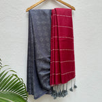 Load image into Gallery viewer, Midnight Sky Cotton Viscose Silk Saree

