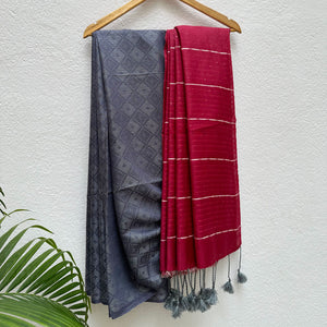 Midnight Sky Cotton Viscose Silk Saree