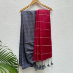 Load image into Gallery viewer, Midnight Sky Cotton Viscose Silk Saree

