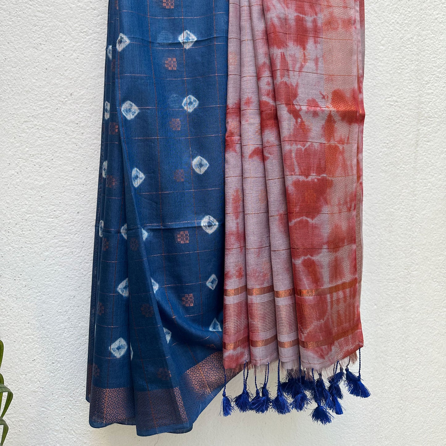 Midnight Sky Shibori Cotton Silk Saree