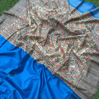 Mithila Handpainted Madhubani Silk Saree