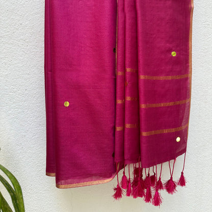 Mitra Taara Cotton Silk Sequins Saree