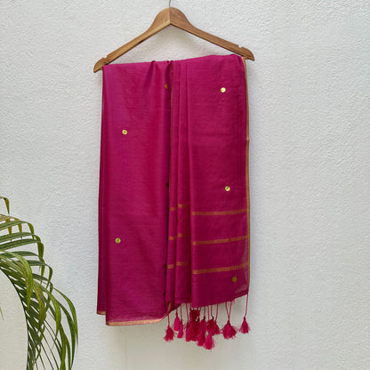 Mitra Taara Cotton Silk Sequins Saree