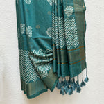 Load image into Gallery viewer, Mogra Handblock Printed Cotton Silk Saree
