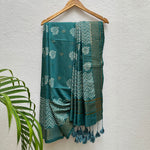 Load image into Gallery viewer, Mogra Handblock Printed Cotton Silk Saree
