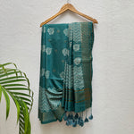 Load image into Gallery viewer, Mogra Handblock Printed Cotton Silk Saree
