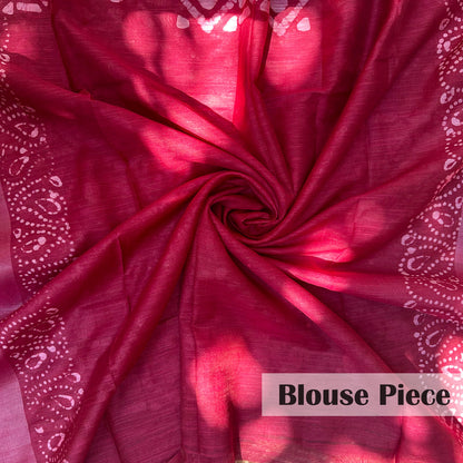 Molten Lava Batik Cotton Silk Saree