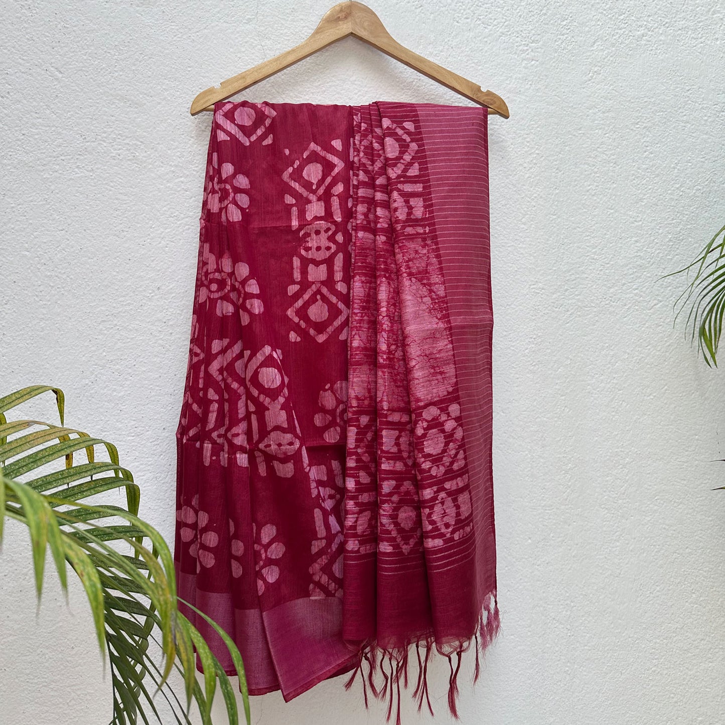 Molten Lava Batik Cotton Silk Saree