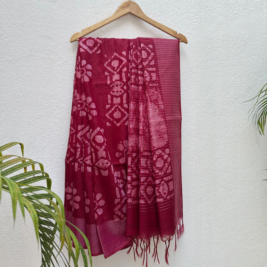 Molten Lava Batik Cotton Silk Saree