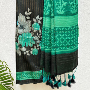 Moonless Night Cotton Silk Printed Saree