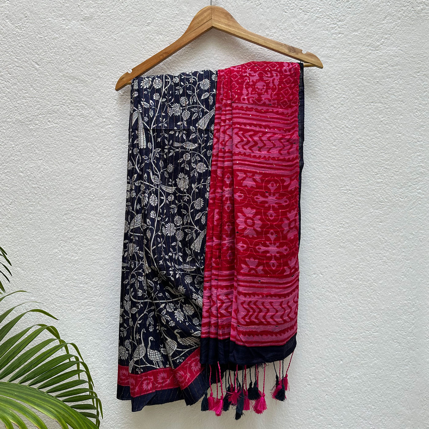 Moonlit Peacock Cotton Silk Printed Saree