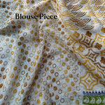 Load image into Gallery viewer, Morning Dew Handblock Printed Pure Linen Saree
