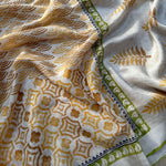 Load image into Gallery viewer, Morning Dew Handblock Printed Pure Linen Saree
