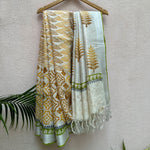 Load image into Gallery viewer, Morning Dew Handblock Printed Pure Linen Saree

