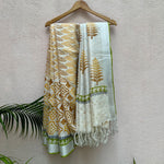 Load image into Gallery viewer, Morning Dew Handblock Printed Pure Linen Saree
