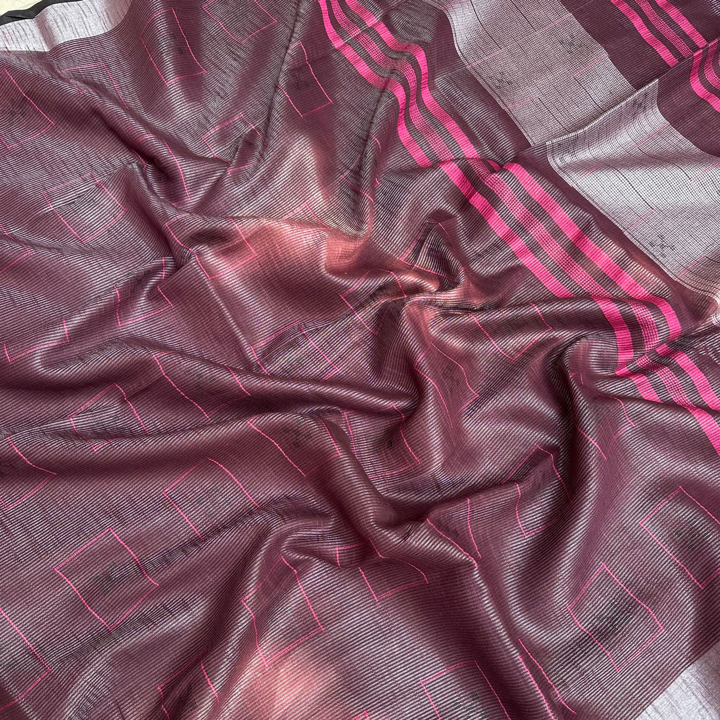 Mulberry Cotton Metallic Saree