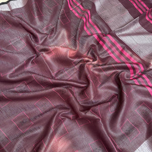 Mulberry Cotton Metallic Saree