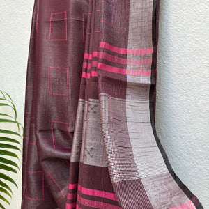 Mulberry Cotton Metallic Saree