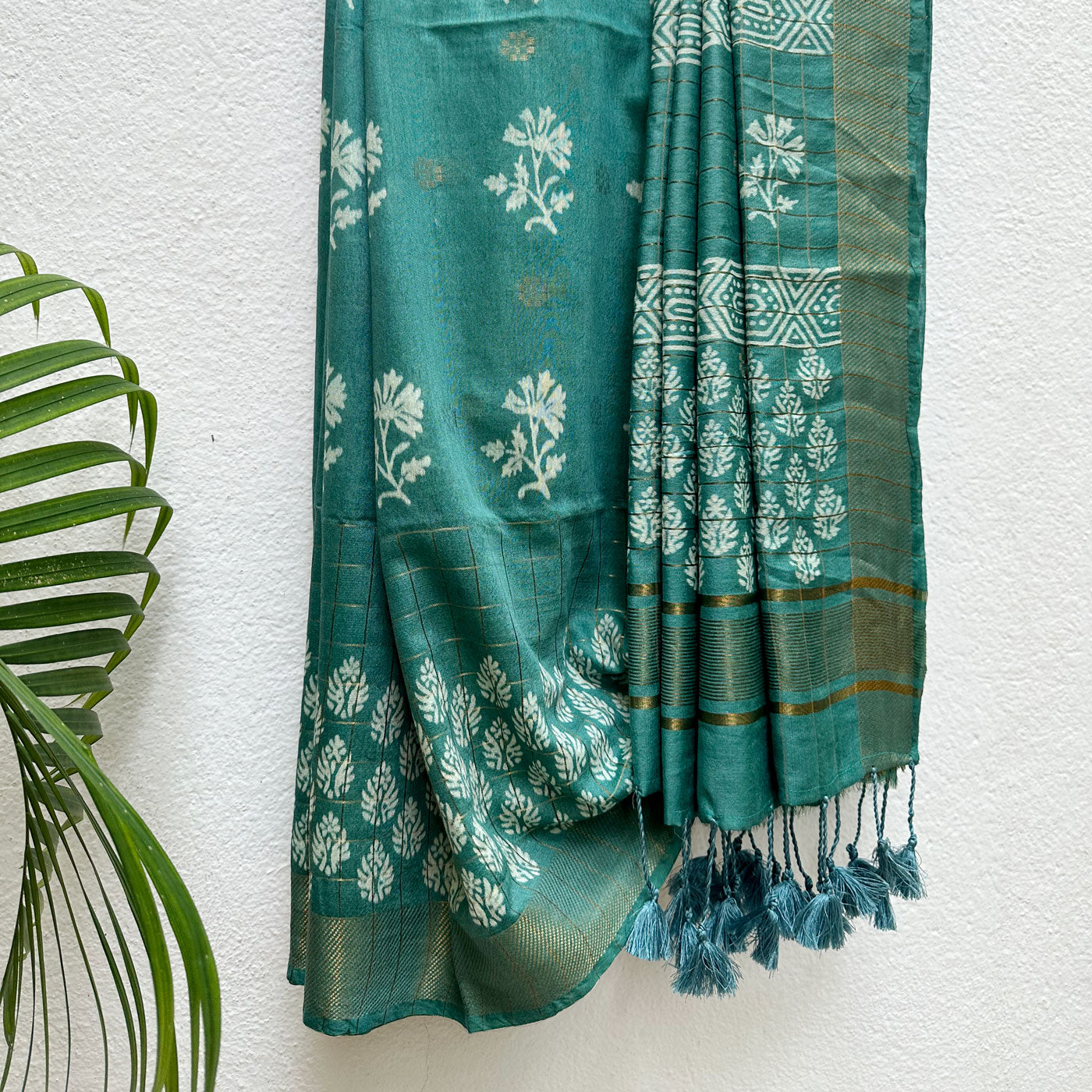 Nargis Handblock Printed Cotton Silk Saree