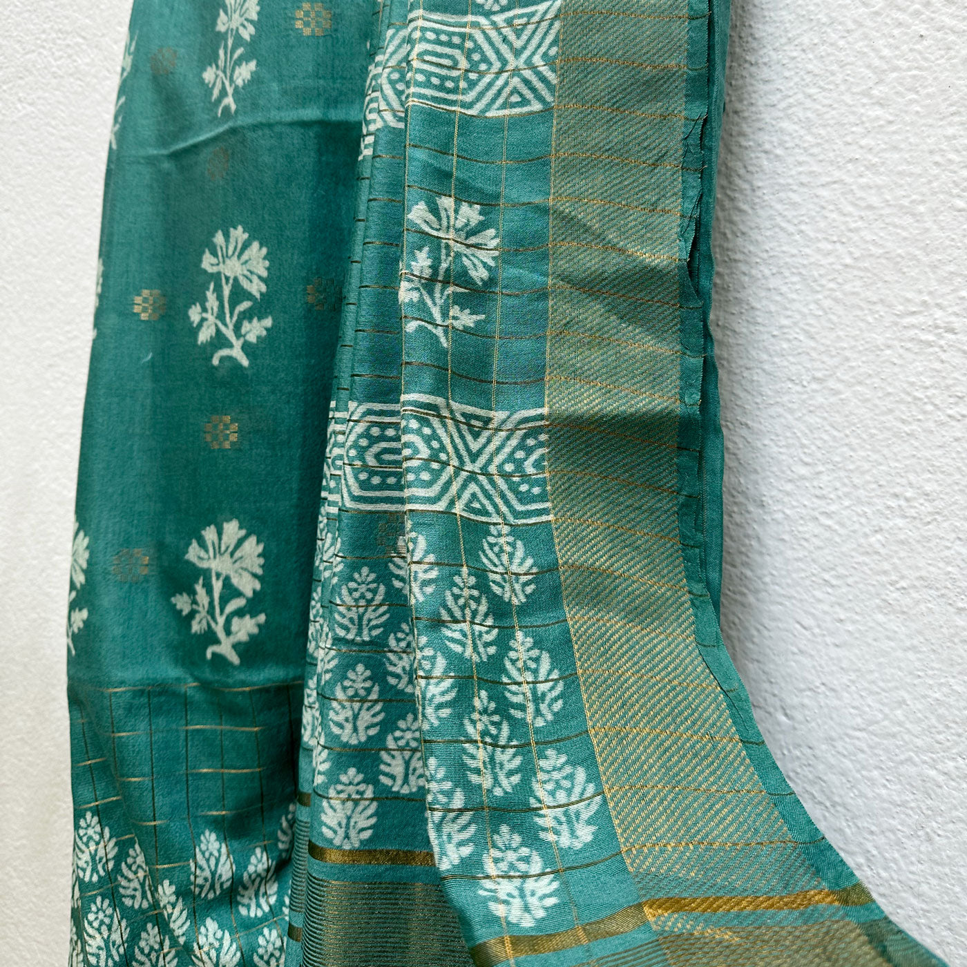 Nargis Handblock Printed Cotton Silk Saree