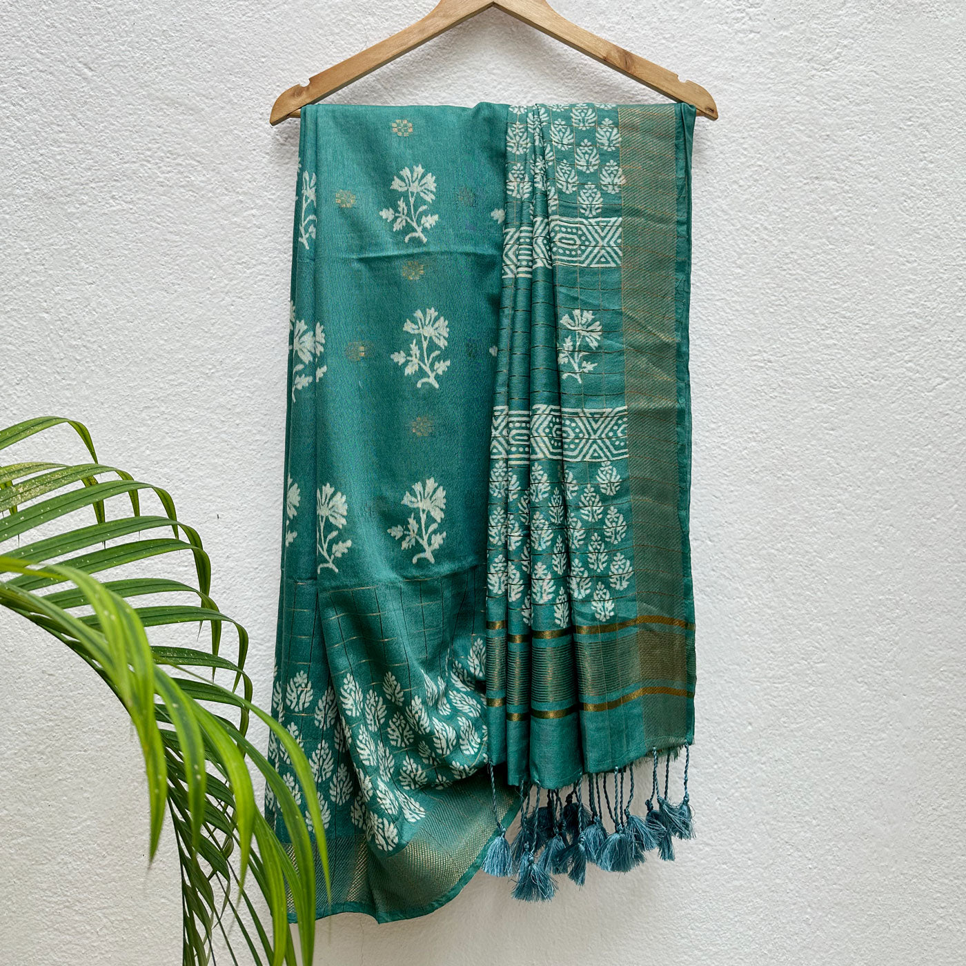 Nargis Handblock Printed Cotton Silk Saree
