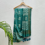 Load image into Gallery viewer, Nargis Handblock Printed Cotton Silk Saree
