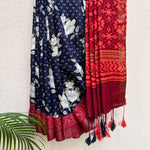 Load image into Gallery viewer, Nautical Floral Cotton Silk Printed Saree

