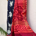 Load image into Gallery viewer, Nautical Floral Cotton Silk Printed Saree
