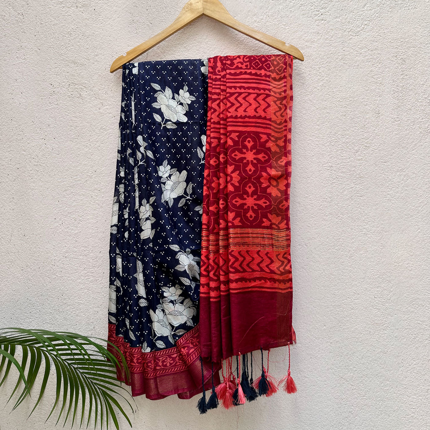Nautical Floral Cotton Silk Printed Saree