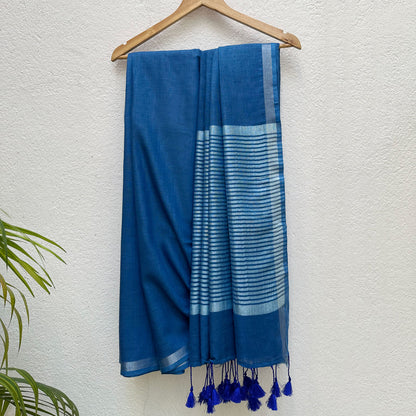 Neele Neele Ambar Cotton Saree with Printed Blouse