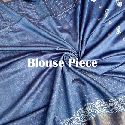 Neelkamal Handblock Printed Cotton Silk Saree