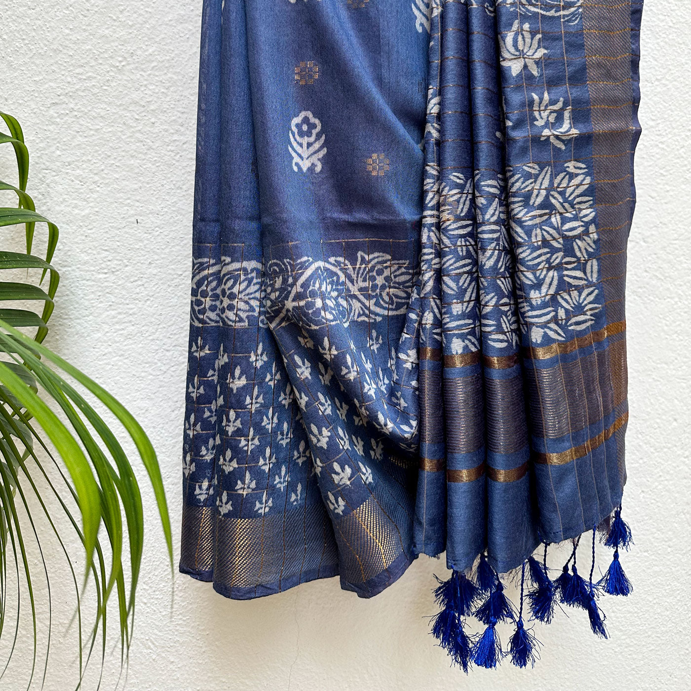 Neelkamal Handblock Printed Cotton Silk Saree