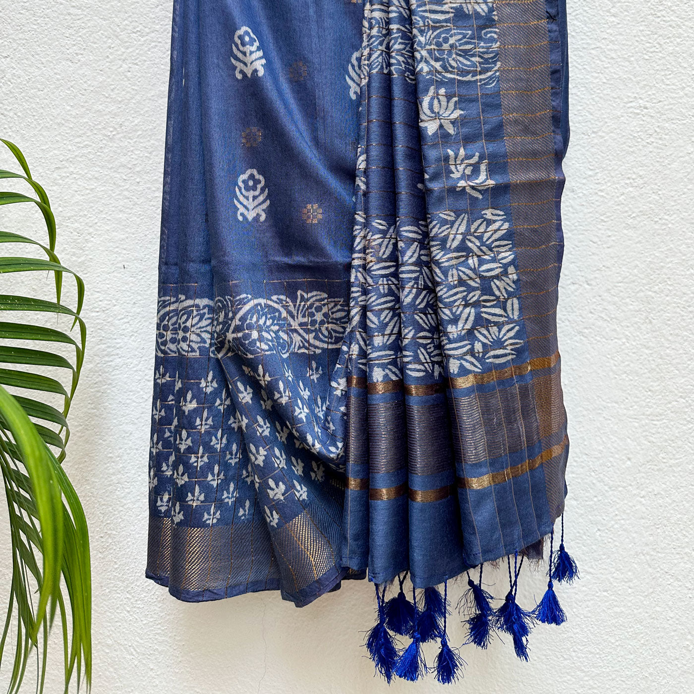 Neelkamal Handblock Printed Cotton Silk Saree