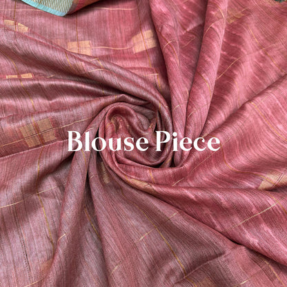 Neptune Green Cotton Bamboo Silk Saree