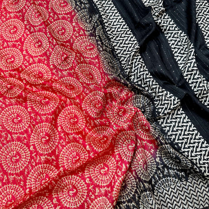 Nightshade Cotton Viscose Sequins Silk Saree