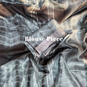 Nightshade Shibori Cotton Linen Saree