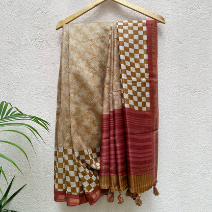 Nirbhay Printed Chanderi Silk Saree