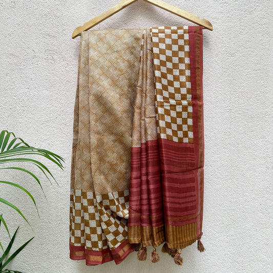 Nirbhay Printed Chanderi Silk Saree