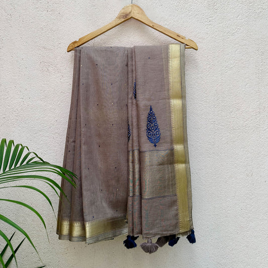 Nivam embroidered Chanderi Silk Saree