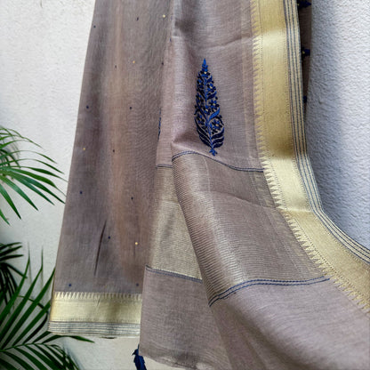 Nivam embroidered Chanderi Silk Saree