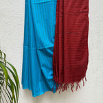 Load image into Gallery viewer, Ocean Blue Cotton Silk Saree
