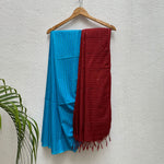 Load image into Gallery viewer, Ocean Blue Cotton Silk Saree
