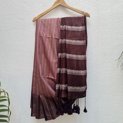 Onion Skin Shibori Cotton Silk Saree